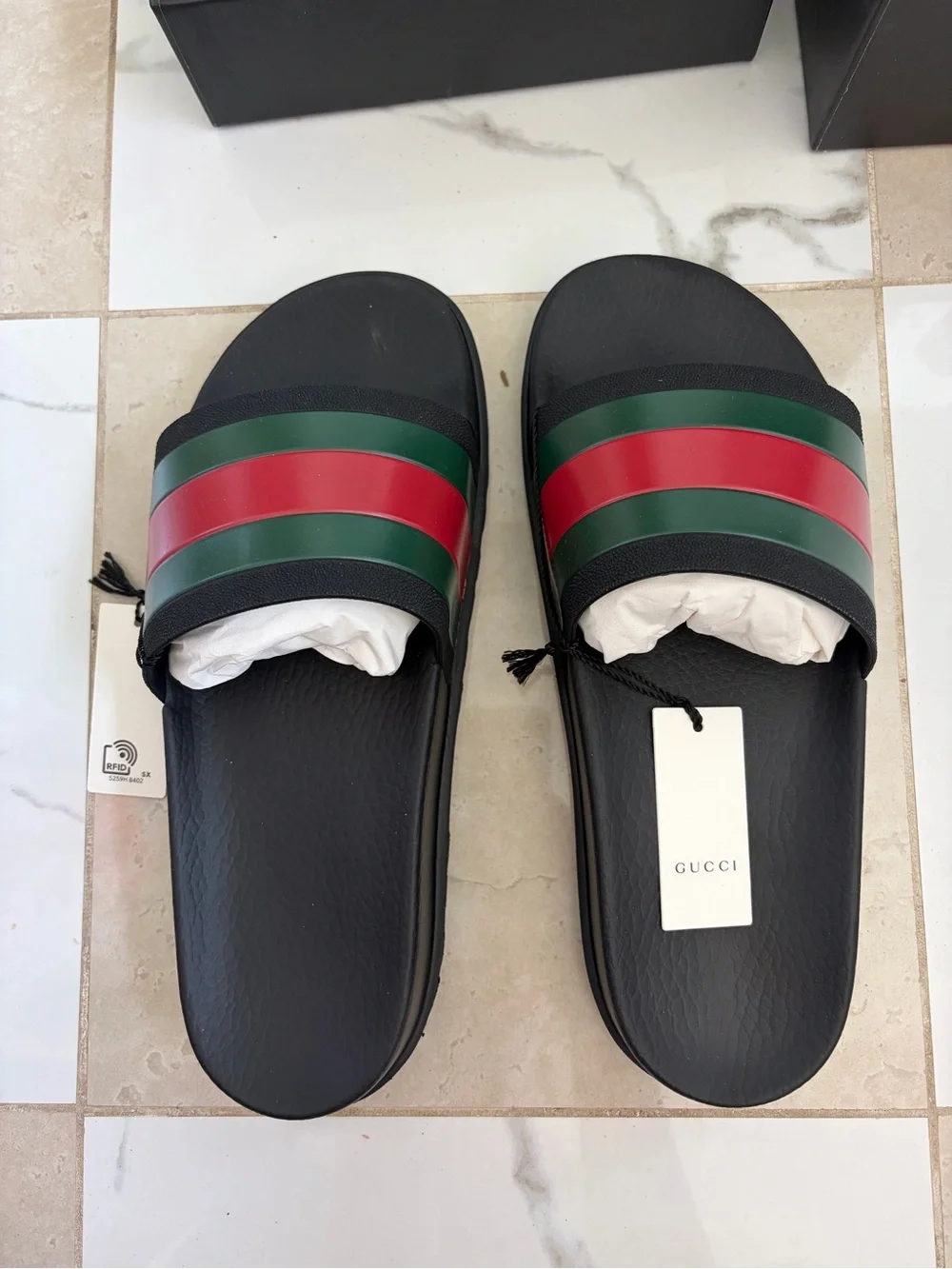 GUCCI Men's slide sandal with Web